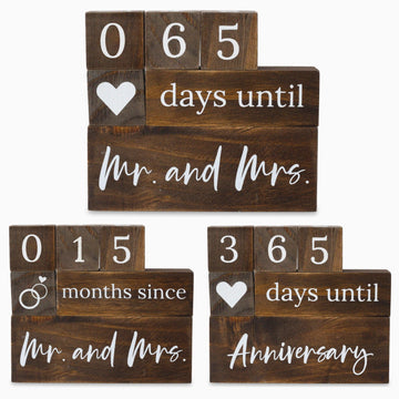 Mr & Mrs Wedding Countdown Blocks