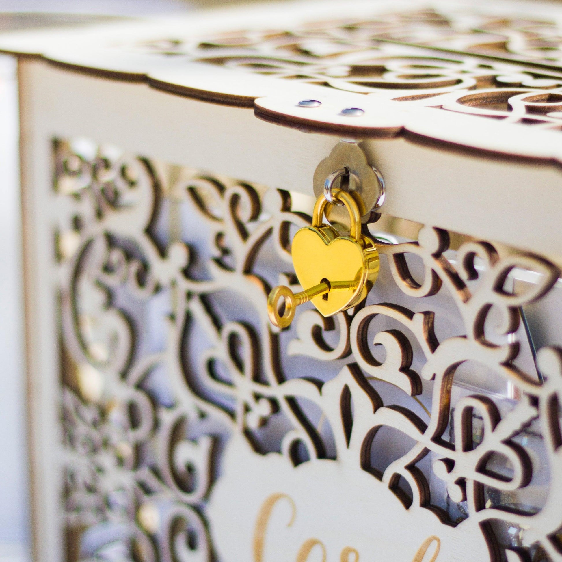Wedding Gift Card Box with Lock - JAHomesUS