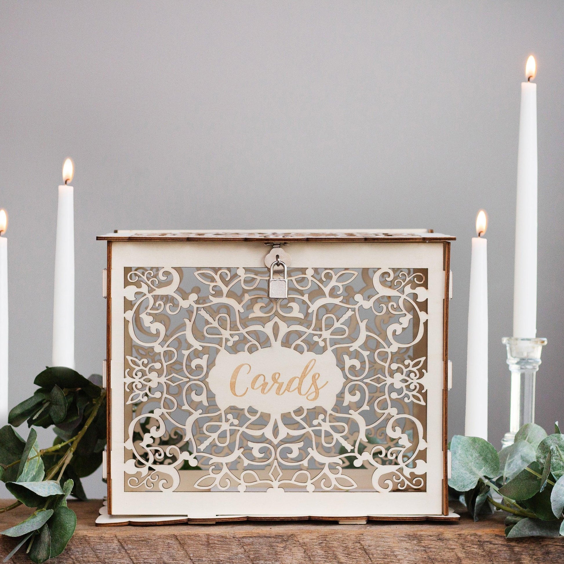 Wedding Gift Card Box with Lock - JAHomesUS