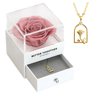 Preserved Rose with Necklace