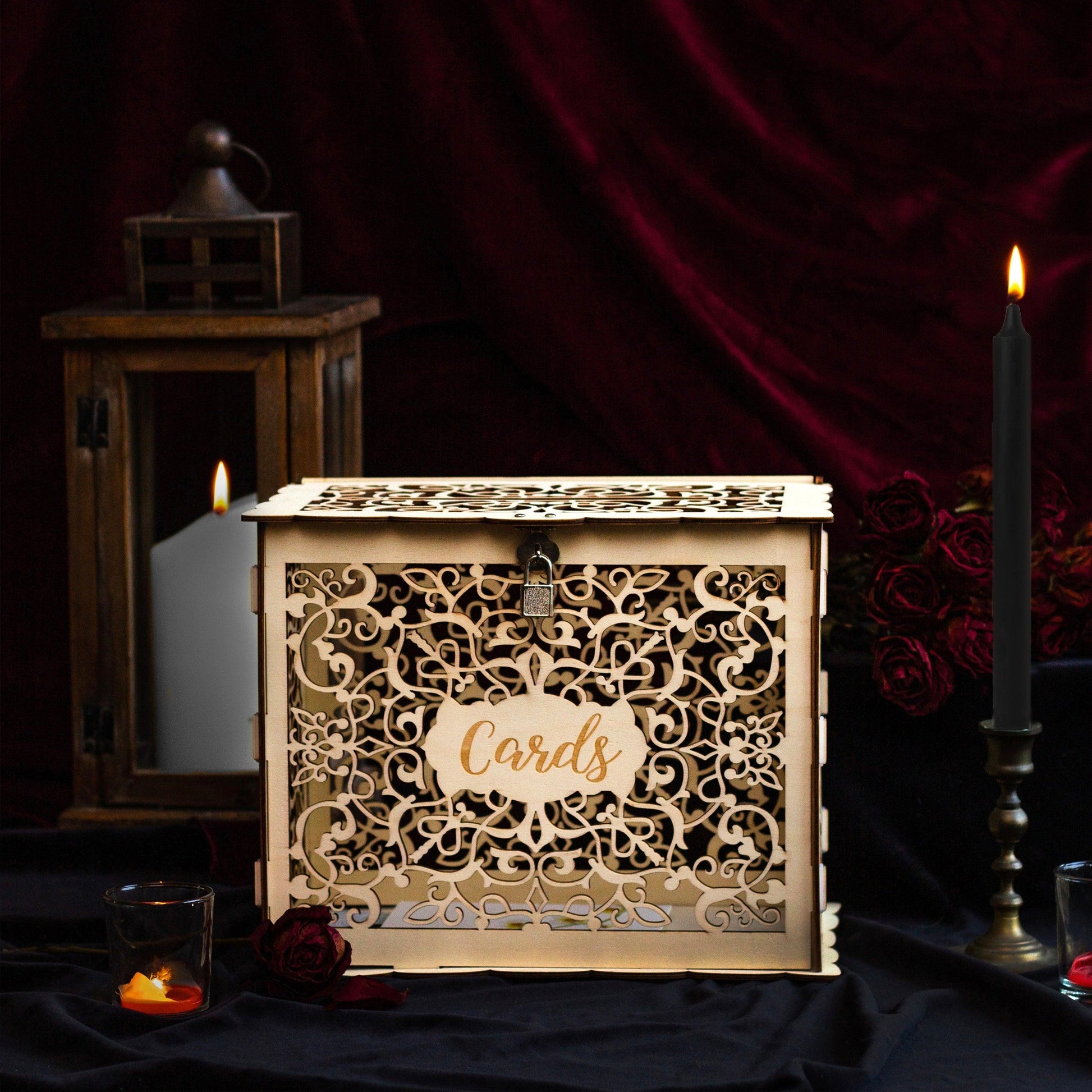 Wedding Gift Card Box with Lock - JAHomesUS