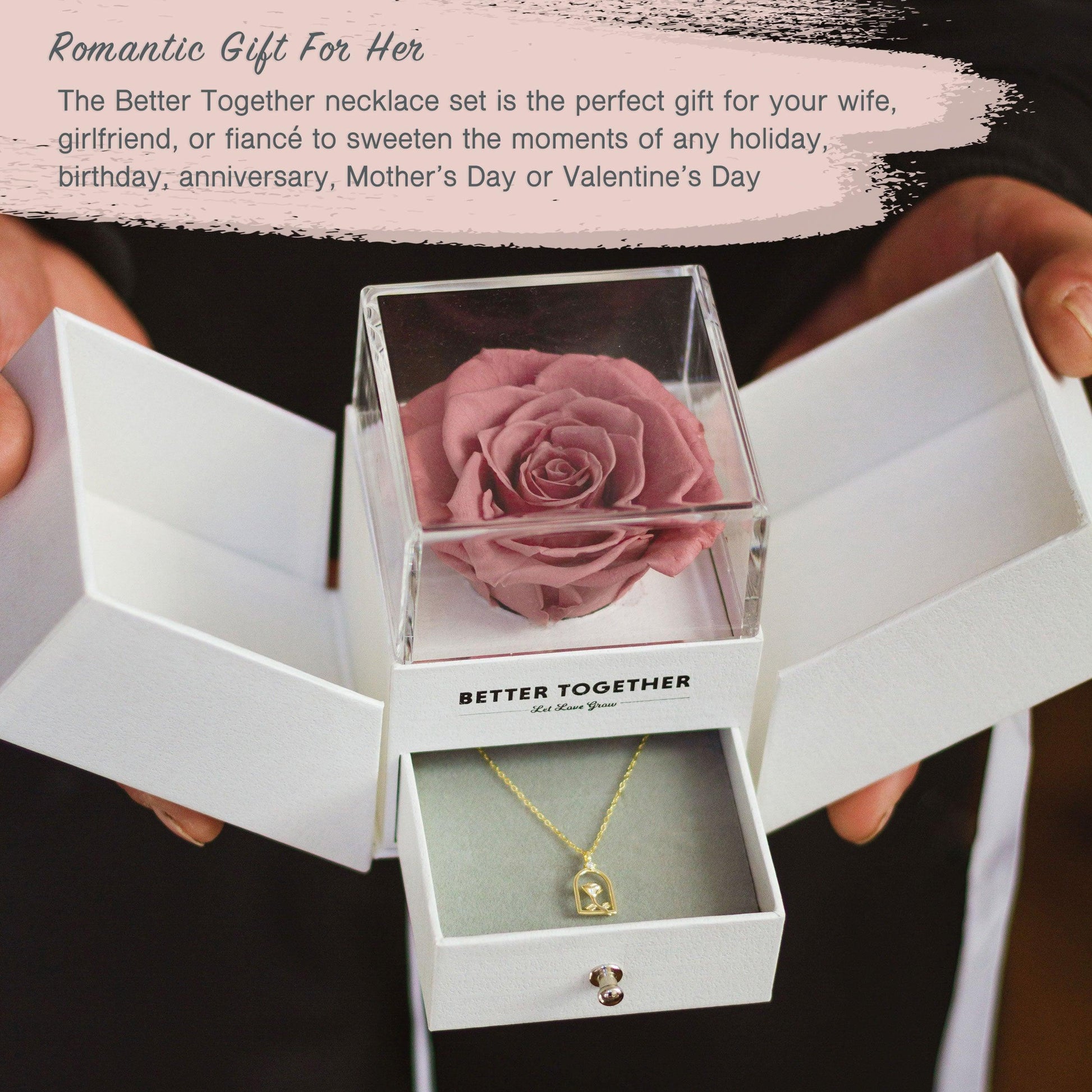 Preserved Rose with Necklace - JAHomesUS