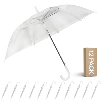 Wedding Clear Umbrellas Bulk (12 Pack) - JAHomesUS