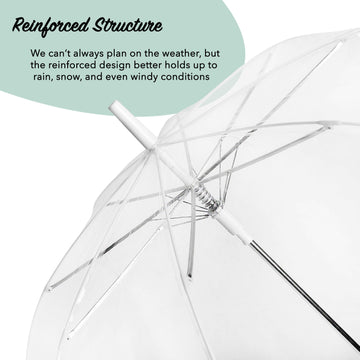 Wedding Clear Umbrellas Bulk (12 Pack) - JAHomesUS