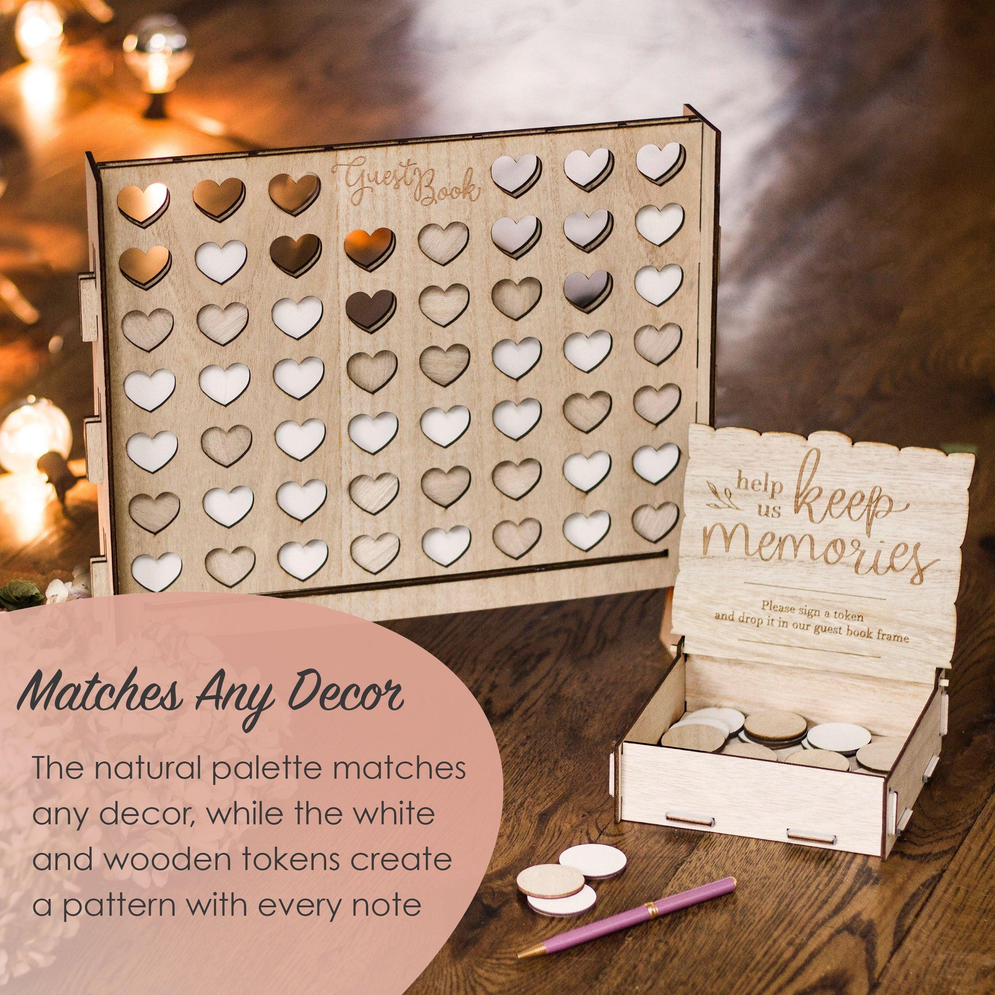 Wooden Guest Book Alternative (Connect Four 54 Slots) - JAHomesUS