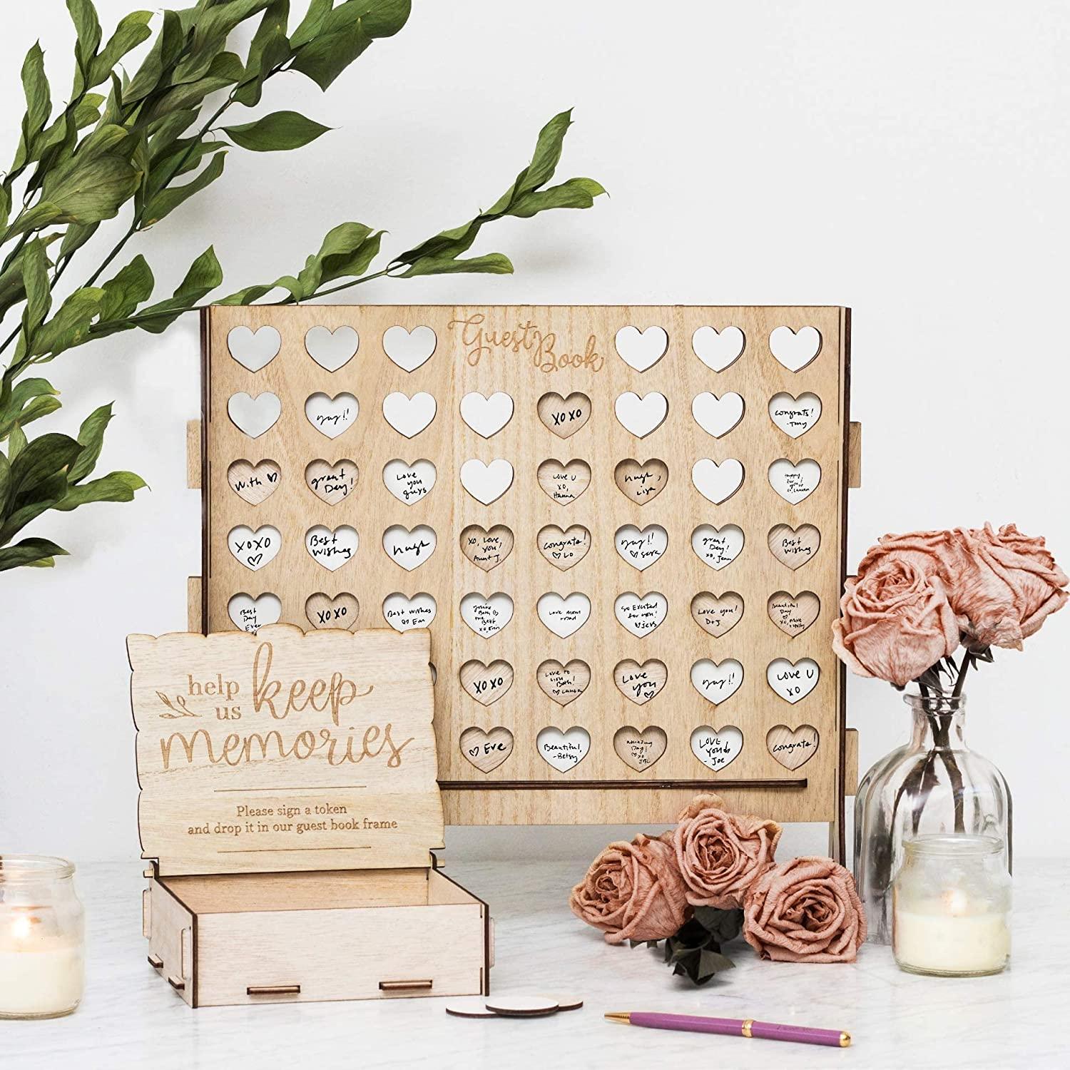 Wooden Guest Book Alternative (Connect Four 54 Slots) - JAHomesUS