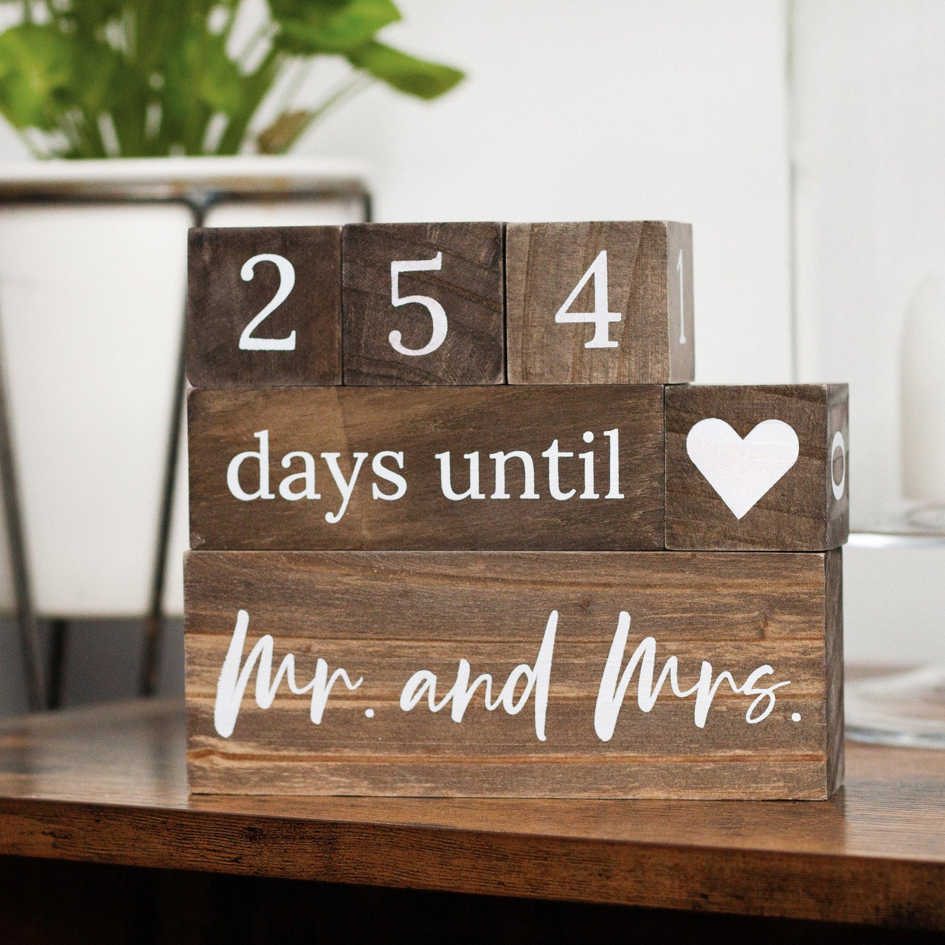 Mr & Mrs Wedding Countdown Blocks - JAHomesUS