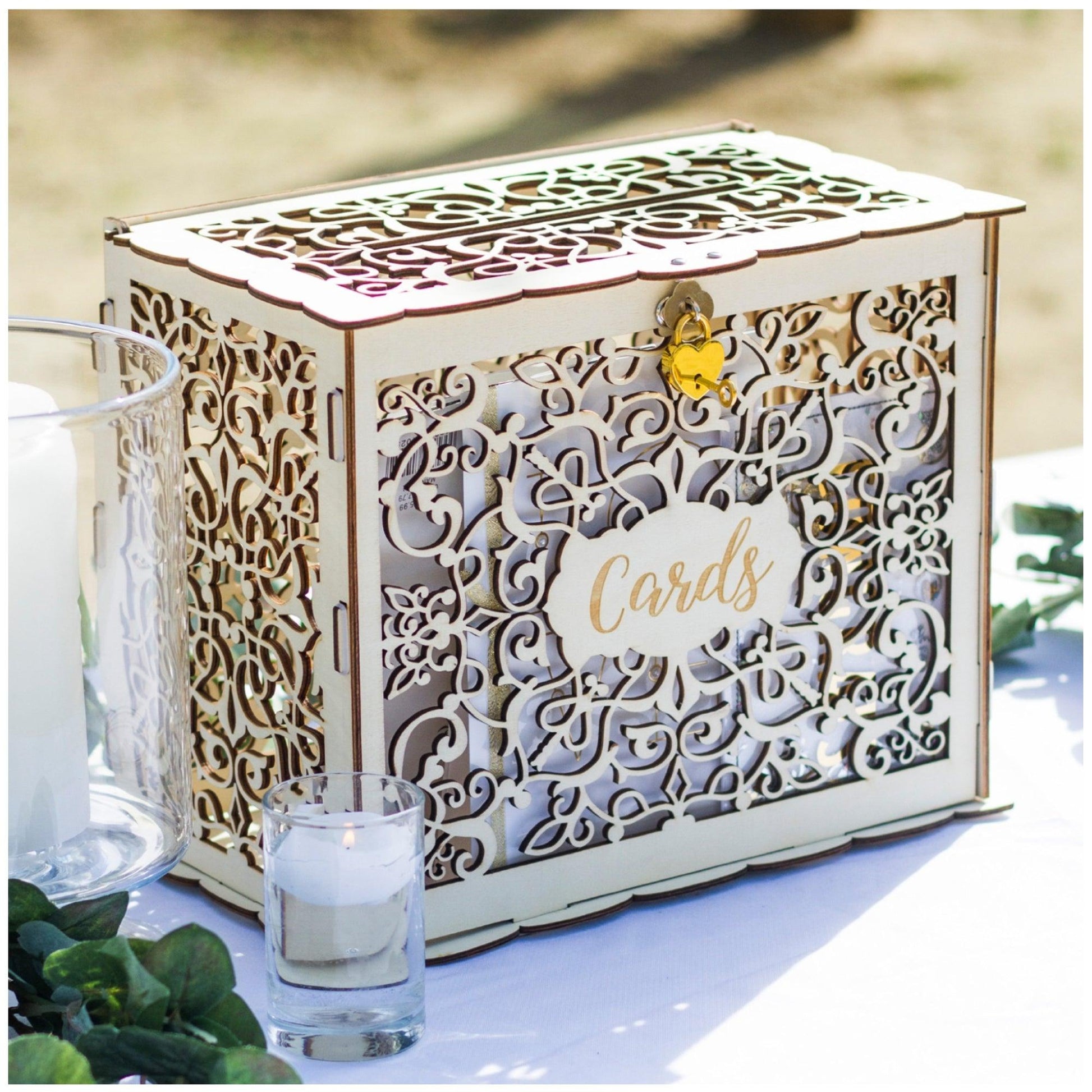 Wedding Gift Card Box with Lock - JAHomesUS