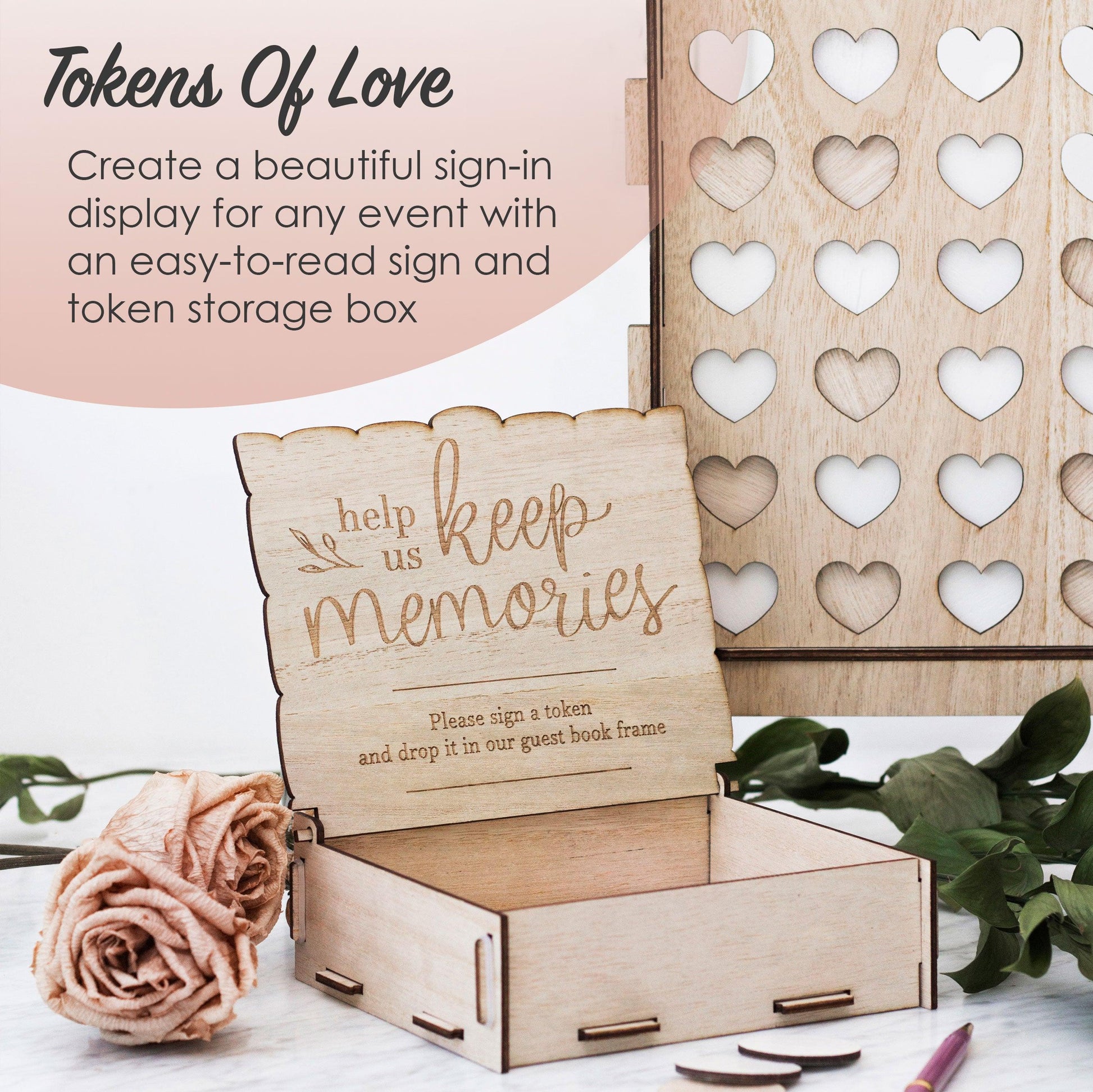 Wedding Guest Book Alternative, 72 PCS Wooden Block Guest Book for Wedding  Sign In, Reception, Baby Shower, Guestbook for Wedding, Unique Wedding Book  w 4 Paper Signs and 4 Color Signing Pens